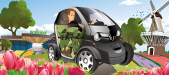 Renault Twizy Tour along tulip fields in Holland